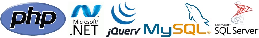 PHP .NET jQuery MySQL MS SQL Server